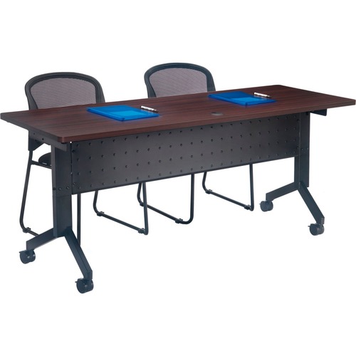 Nexel Interion FlipTop Training Table, 72"L x 24"W, Walnut