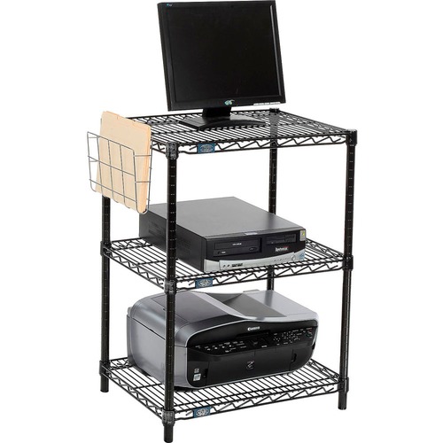 Nexel 3-Shelf Black Wire Shelf Printer Stand with Document Holder 24