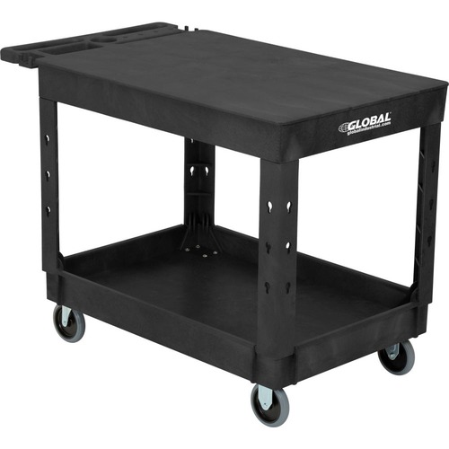 Nexel Global Industrial Flat Top Utility Cart w/3 Shelves, 44L x 25-1/2W  x 32-1/2H, Black - GLO800349 