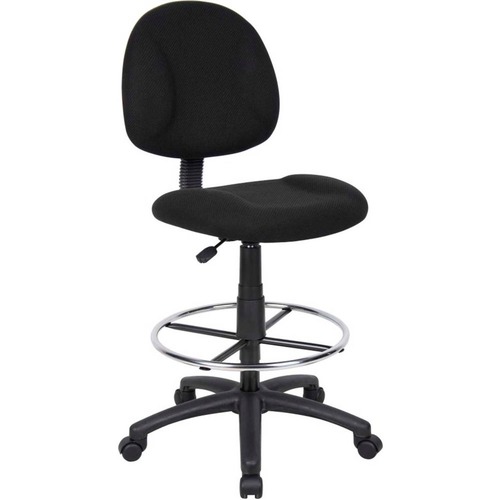 Interion Drafting Stool - Fabric - Black - GLOB629777 - Shoplet.com