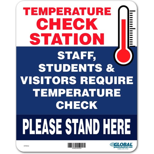 Global Industrial Temperature Check Station Sign 8