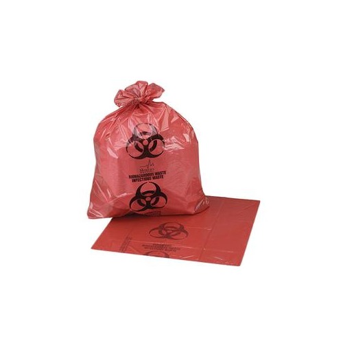 Bio-Hazard Red Trash Bags - 33 Gallon (33x39)