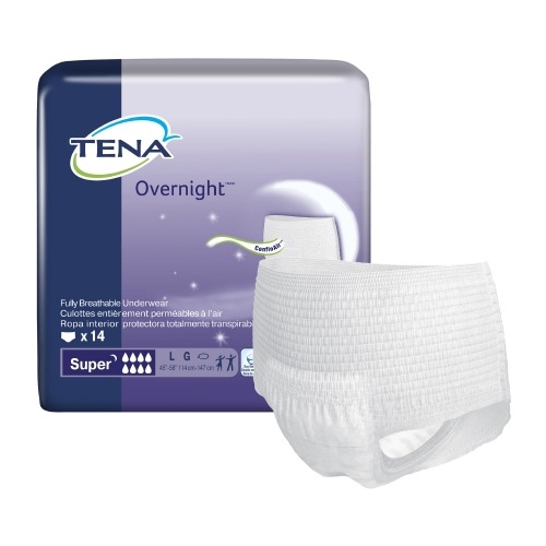 Unisex Adult Absorbent Underwear TENA® Overnight Super Pull On with ...