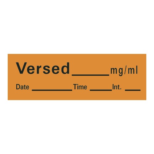 Timemed Drug Label Timemed Anesthesia Label Tape Versed_mg/mL Date_Time