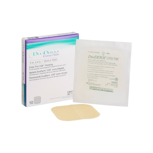 Hydrocolloid Dressing DuoDERM® Extra Thin 4 X 4 Inch Square Sterile ...