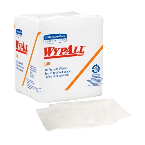 Task Wipe WypAll® L40 Light Duty White NonSterile Double Re-Creped 12 X ...