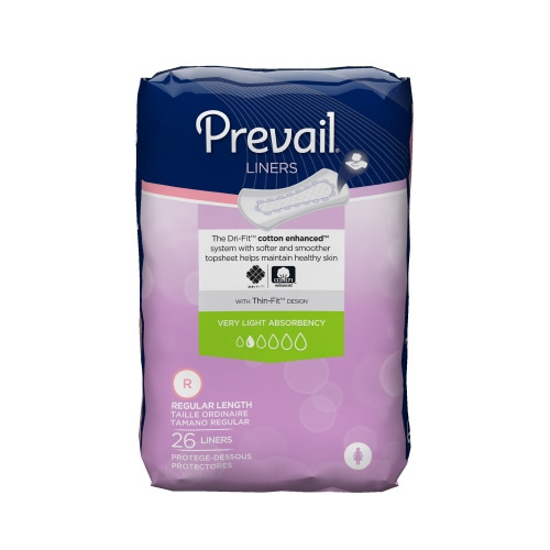 Prevail Incontinence Liner Prevail® 71/2 Inch Length Light Absorbency