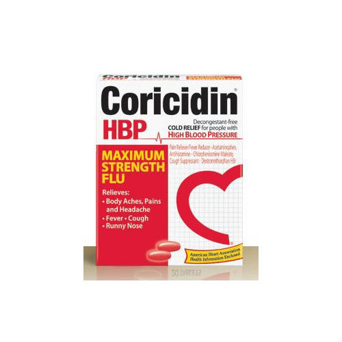 Coricidin Hbp Cold Relief Coricidin® HBP 500 mg / 15 mg / 2 mg Strength ...