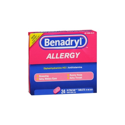 Allergy Relief Benadryl® 25 mg Strength Tablet 24 per Box - 783320BX ...