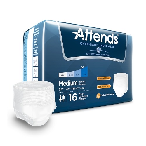 Unisex Adult Absorbent Underwear Attends® Overnight Pull On with Tear