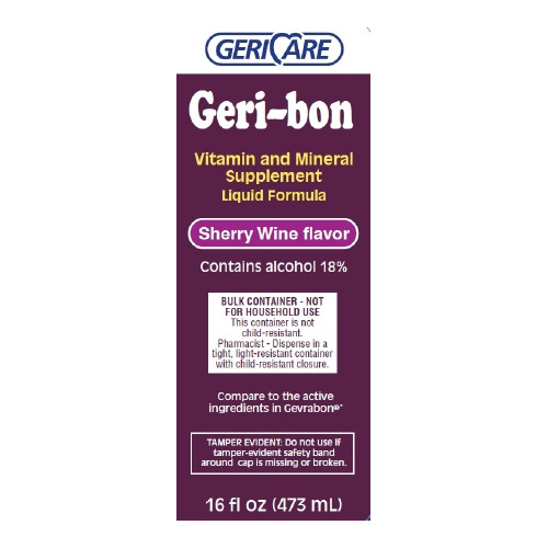 Gericare Vitamin and Mineral Supplement Geribon 100 mg / 50 mg Strength Liquid MCK25382712
