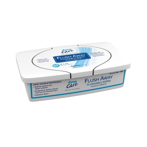 Flushable Personal Wipe Flush Away Adult Tub Aloe / Lanolin Scented 60