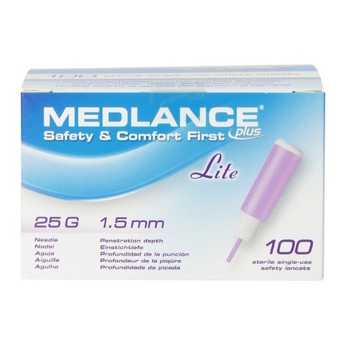 Lancet Medlance® Fixed Depth Lancet Needle 1.5 mm Depth 25 Gauge Push