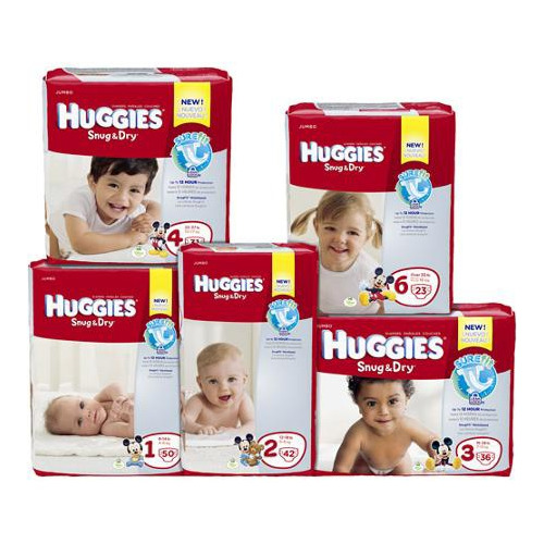 Huggies Snug & Dry Baby Diaper Huggies® Snug & Dry Tab Closure Size 2 ...