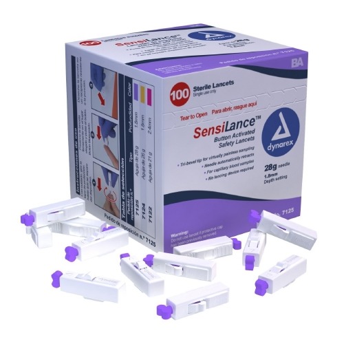 Lancet SensiLance™ Safety Lancet Needle 1.8 mm Depth 28 Gauge Push