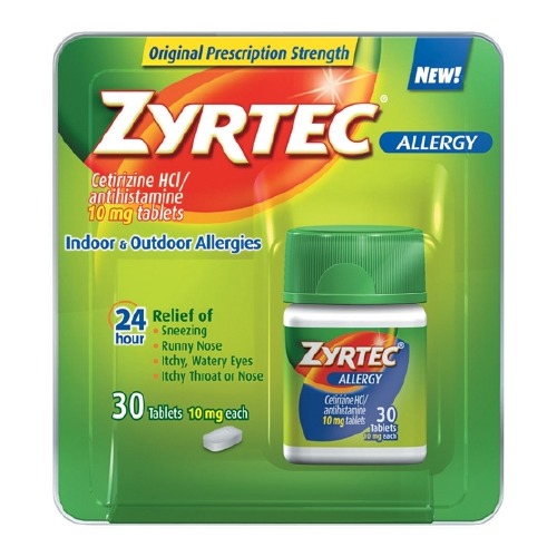 Zyrtec Allergy Relief Zyrtec® 10 mg Strength Tablet 30 per Bottle ...