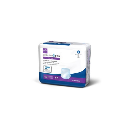 Medline Protection Plus Super Protective Adult Underwear,Large