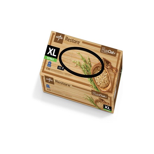 Medline Restore Nitrile Exam Gloves with Oatmeal,Off White,XLarge