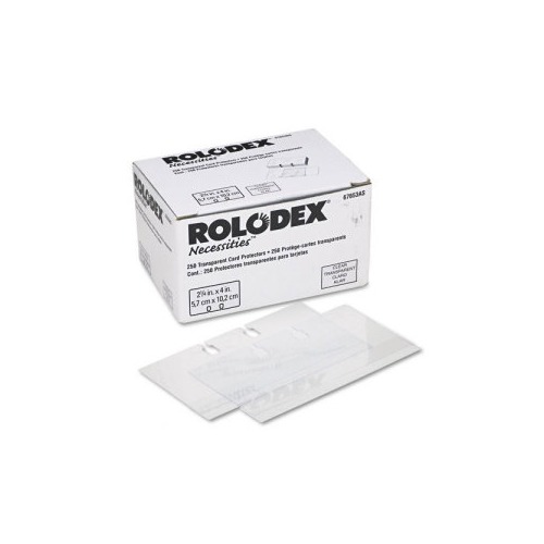 for 2-1/4 x 4 Rotary Cards 250 Sleeves per Box Rolodex 67653 Card Protectors Clear 