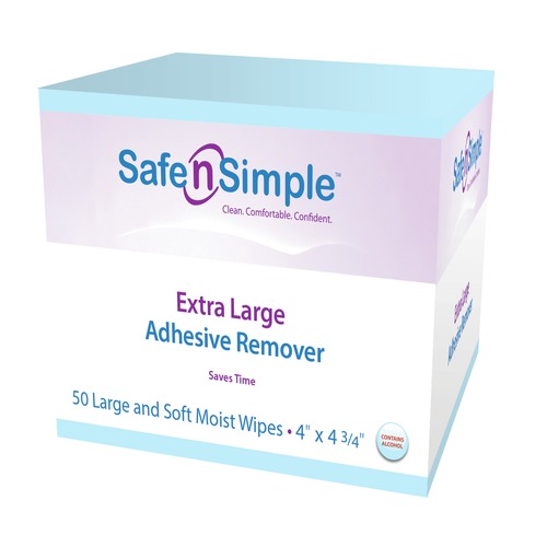 Safe N Simple Adhesive Remover Wipes, Pack-50