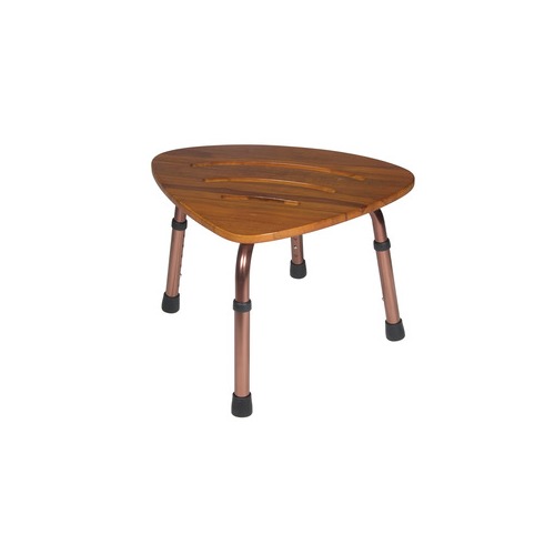 Drive Devilbiss Healthcare Adjustable Height Teak Bath Bench Stool, Triangular RTL12350KDR