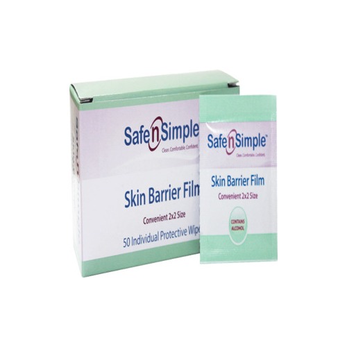 Safe N Simple Skin Barrier Film Wipes, 2 x 2, Alcohol RRSNS81850