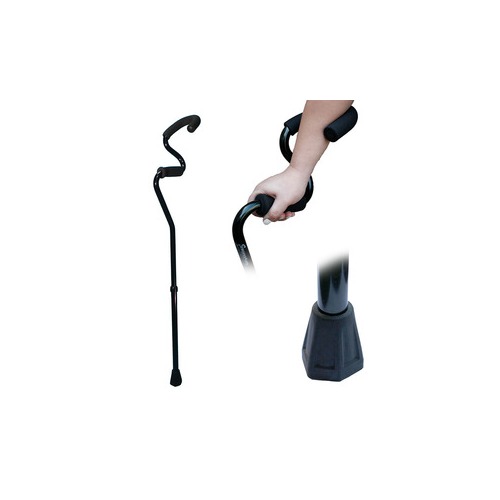 Strongarm Mobility Forearm Cane with Hexagonal Floor Tip, Black