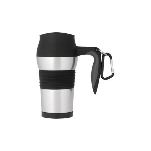 THERMOS NISSAN JMQ400P 14-OZ STAINLESS STEEL VACUUM INSULATED LEAK-PROOF  TRAVEL MUG WITH CARABINER - THRJMQ400P 