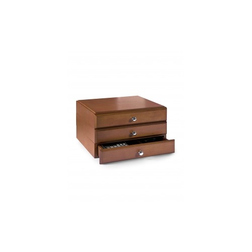 Bindertek Stacking Wood Desk Organizers 3 Supply Drawer Kit